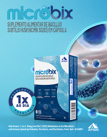 Microbix O probiótico que equilibra a microbiota intestinal.